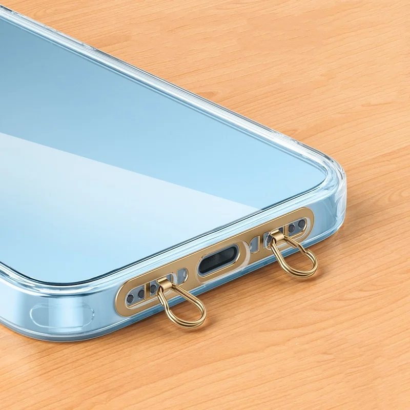 Ultra-Thin Metal Phone Lanyard Kit - Stainless Steel Safety Connector and Hanging Cord Clips