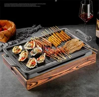 Smokeless Portable BBQ Grill Korean Japanese Barbecue Grill Charcoal BBQ Oven Alcohol Stove Household Non-stick korean bbq table 3