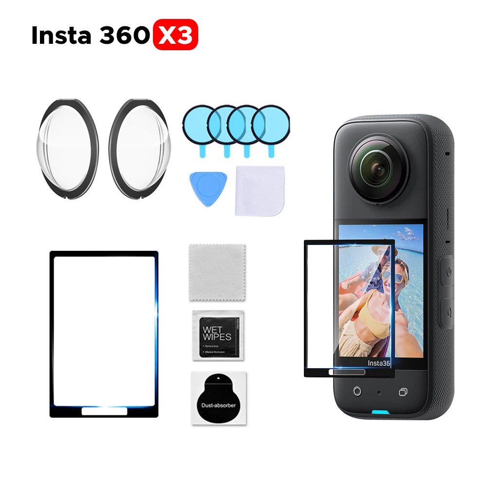 

for Insta360 X3 Tempered Glass Film 3D Curved Screen and Lens Protector Anti-scratch HD Insta360 Action Camera Accessories