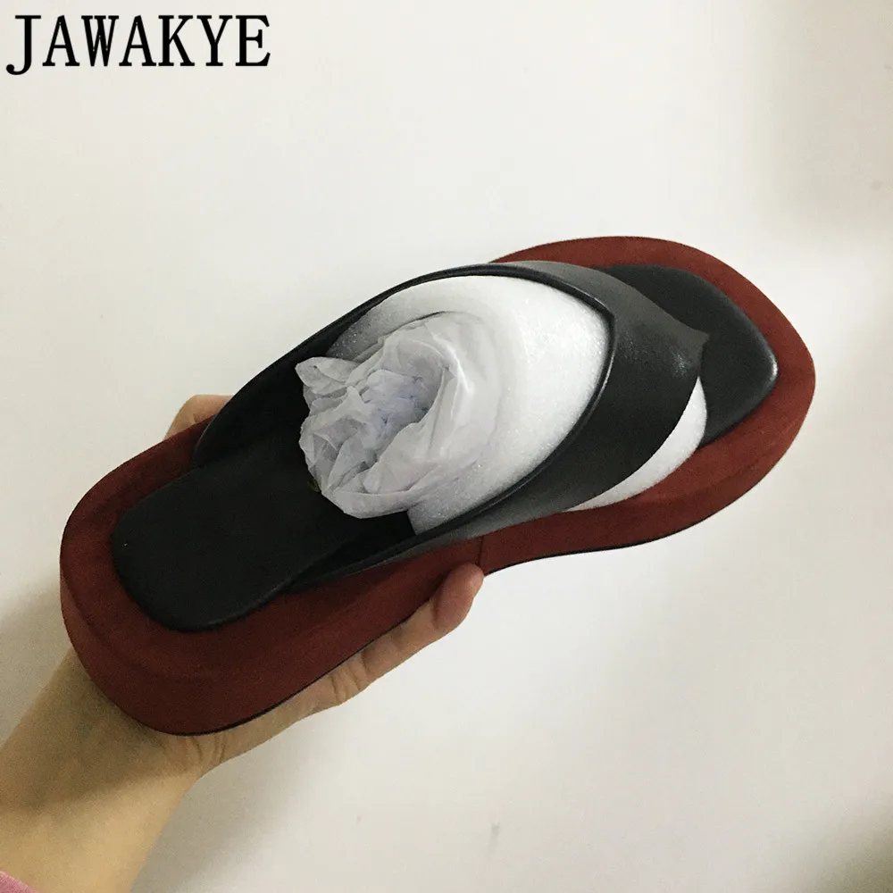 Summer thick bottom sandals women flat heel casual vacation beach Shoes real leather flip flops outdoor slippers zapatos mujer