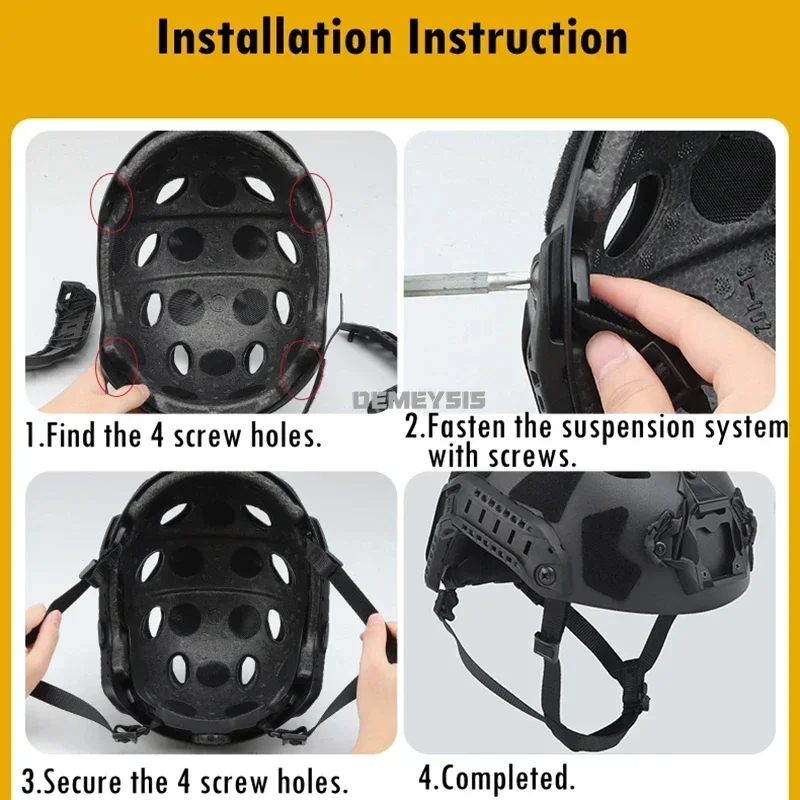Adjustable Helmet Inner Suspension System for FAST & High Cut Helmets 6
