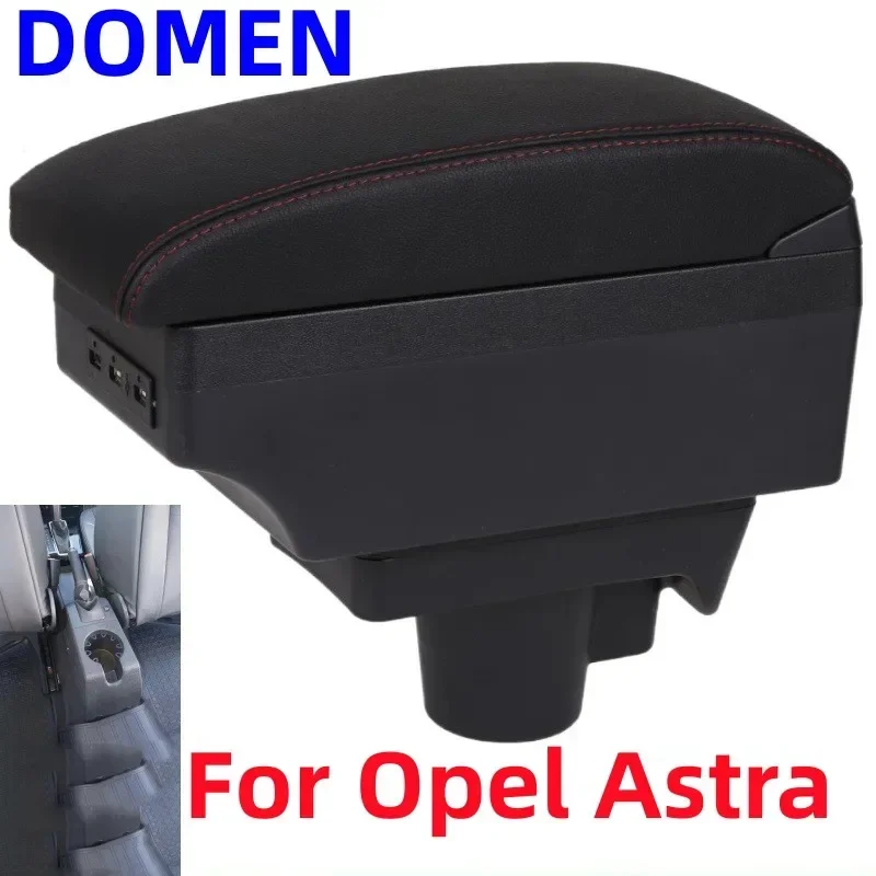 

For Opel Astra Armrest Box Interior Parts Car Central Content With Retractable Cup Hole Large Space Dual Layer USB DOMEN