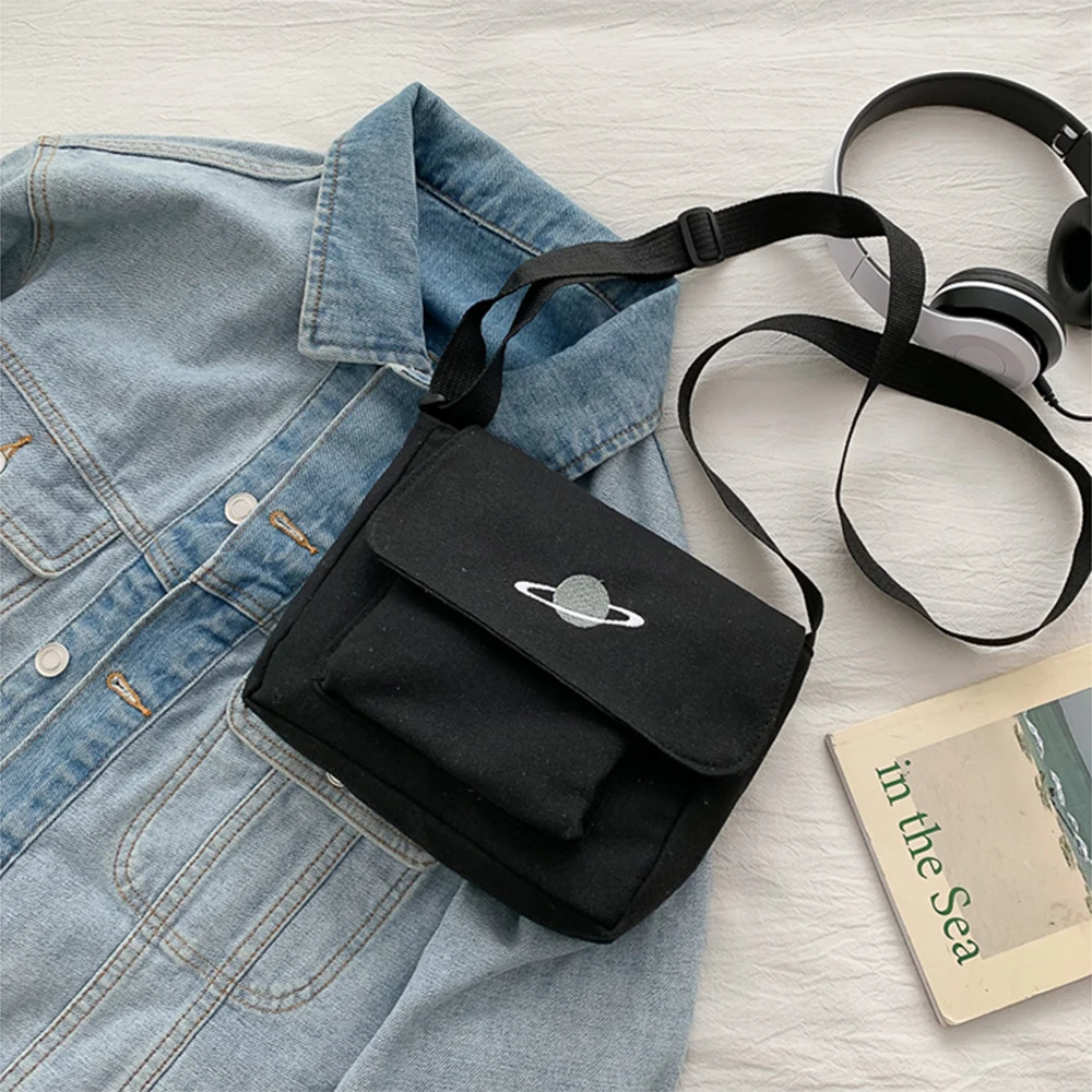 Canvas Square Bag Women's Crossbody Bags Japanese Style