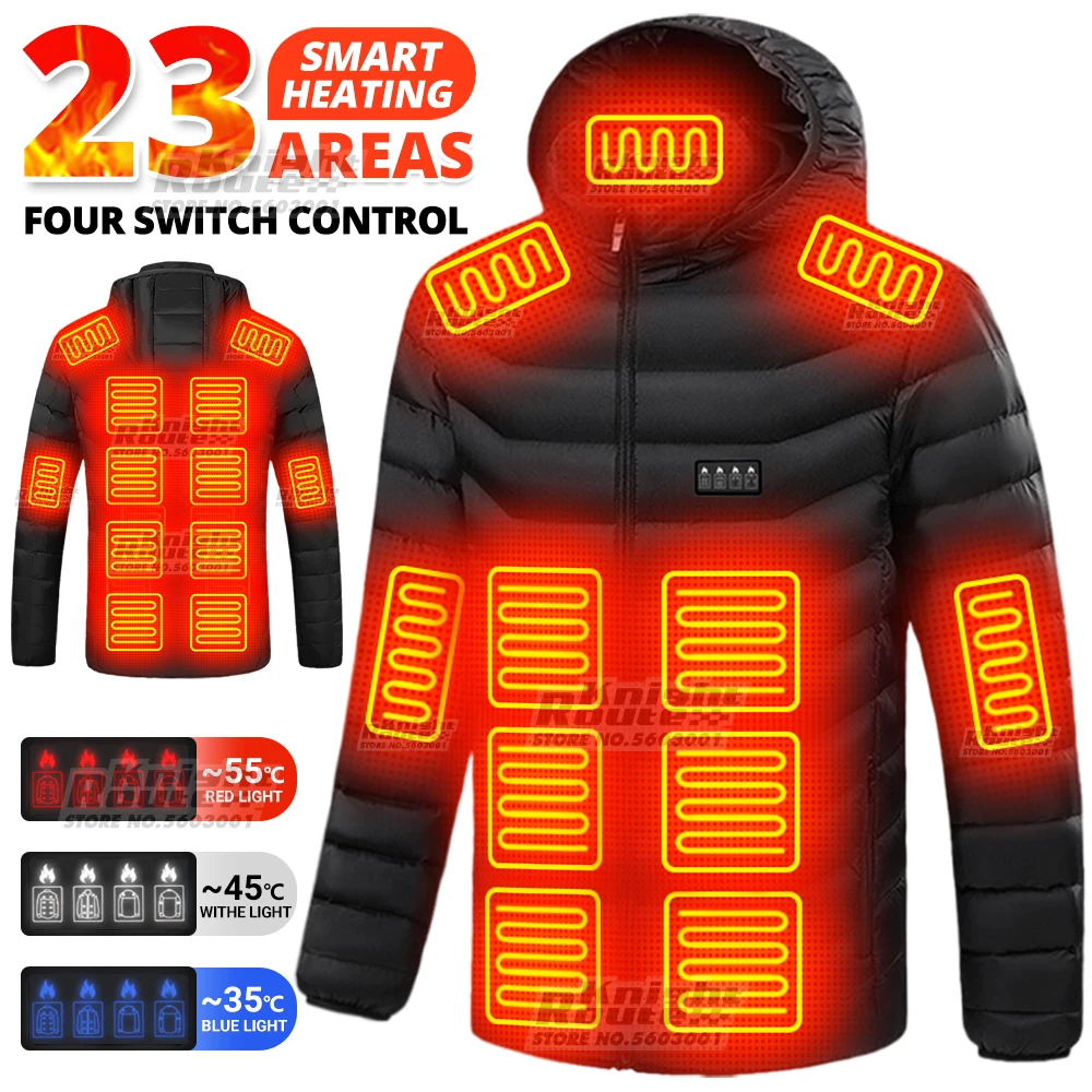 Self Heating Jackets 23 Areas Men's Women's USB Vest Jacket Winter Fishing Camping Ski Warm