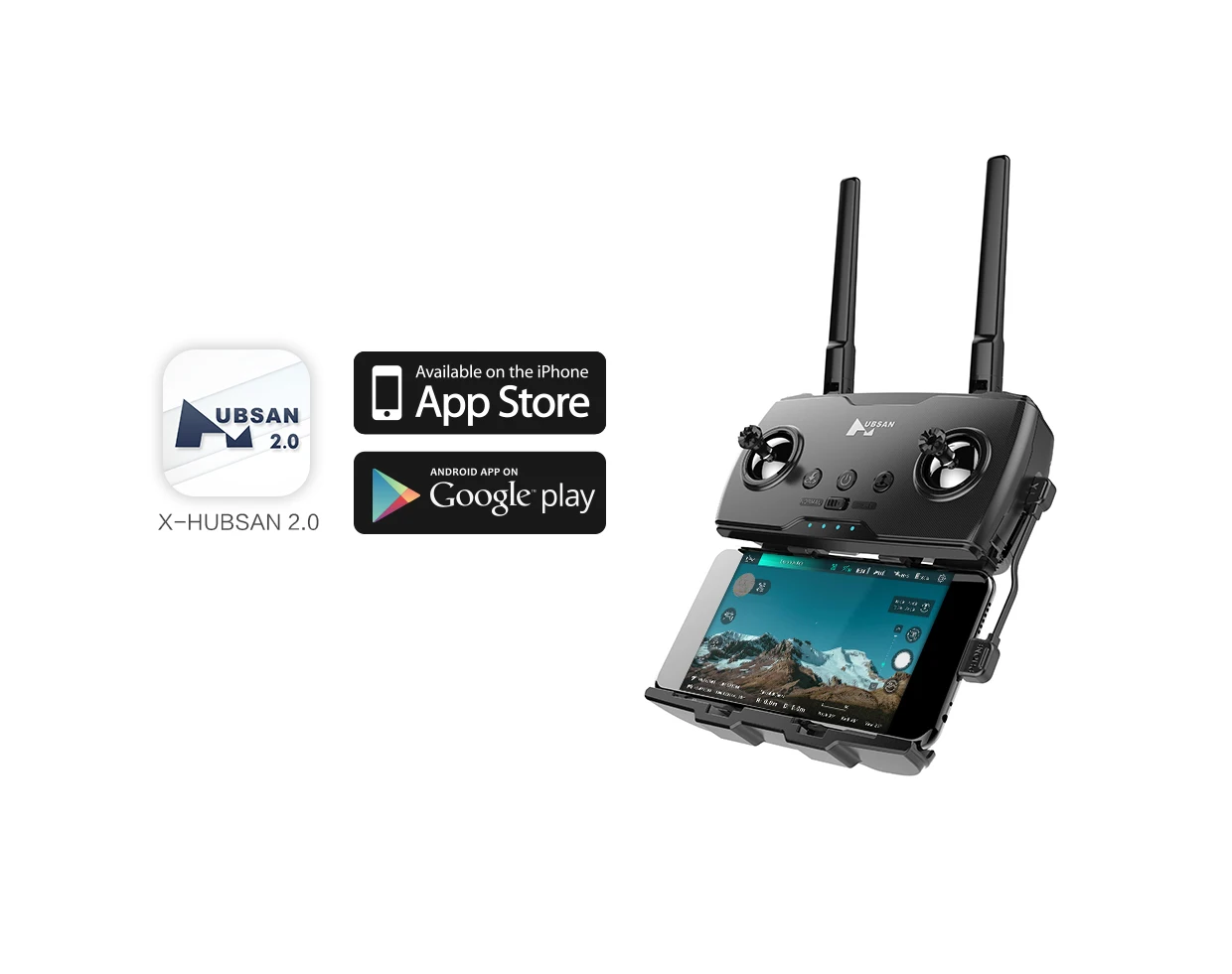 Hubsan Zino Pro Plus 4K Drone, Available on the iPhone UBSAN App Store 2.0 ANDROID APP ON Google play 