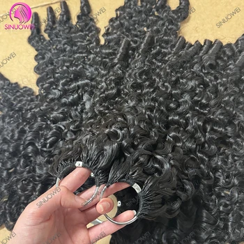 Burmese Curly Crochet Human Hair Extensions Burmese Pixie Curls Crochet Hair Pre Separated Knotless Miracle Knot Braids 1