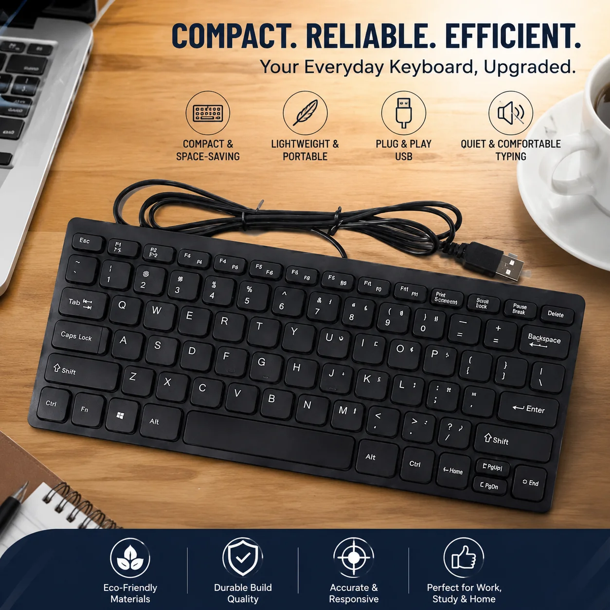 UltraSlim USB Wired Silent Keyboard