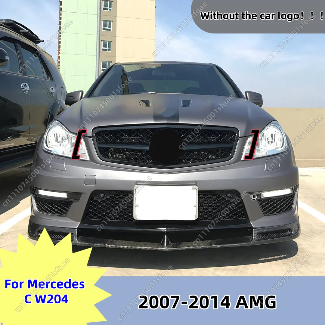 메르세데스 벤츠 C 클래스 W204 C250 C300 2007-2014 AMG 프론트 그릴 허니콤 메쉬 튜닝 글로스 블랙 레이싱 교체 업그레이드