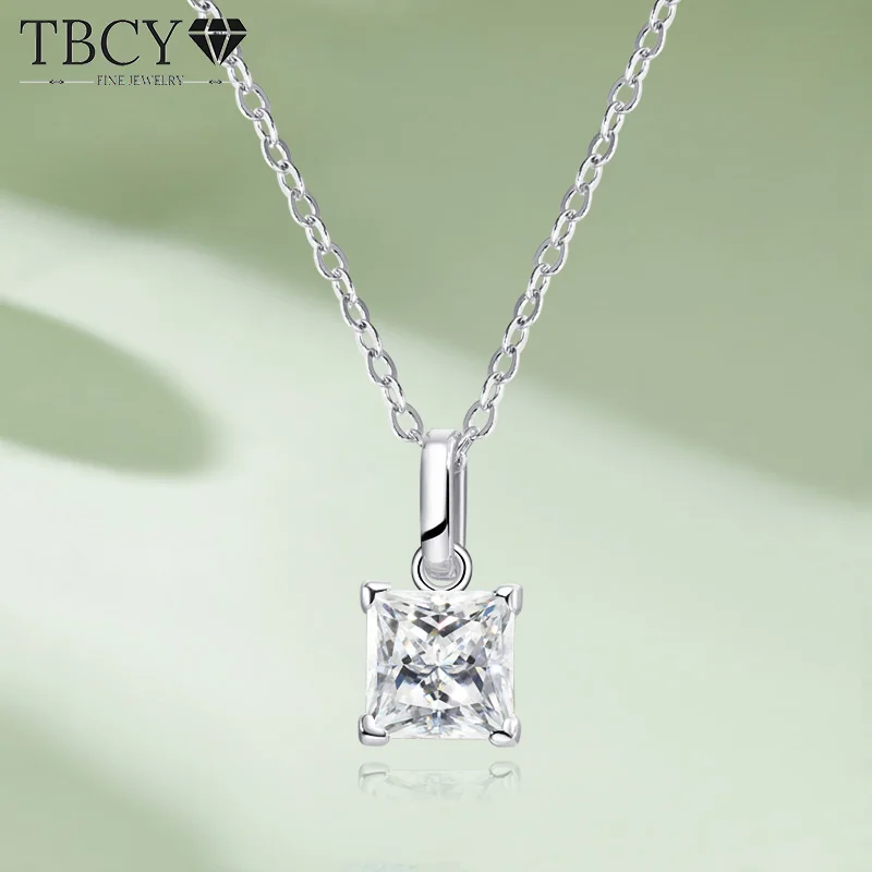 

TBCYD 6*6MM 1.2CT D Color VVS1 Moissanite Necklace Pendant For Women GRA Certified S925 Silver Lab Dimond Gem Neck Chain Jewelry