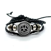 Witch Knot Pagan Wheel of The Year Theme Bracelets Pentagram Protection Star Amulets Glass Dome Leather Bracelet Bangle Gift 4