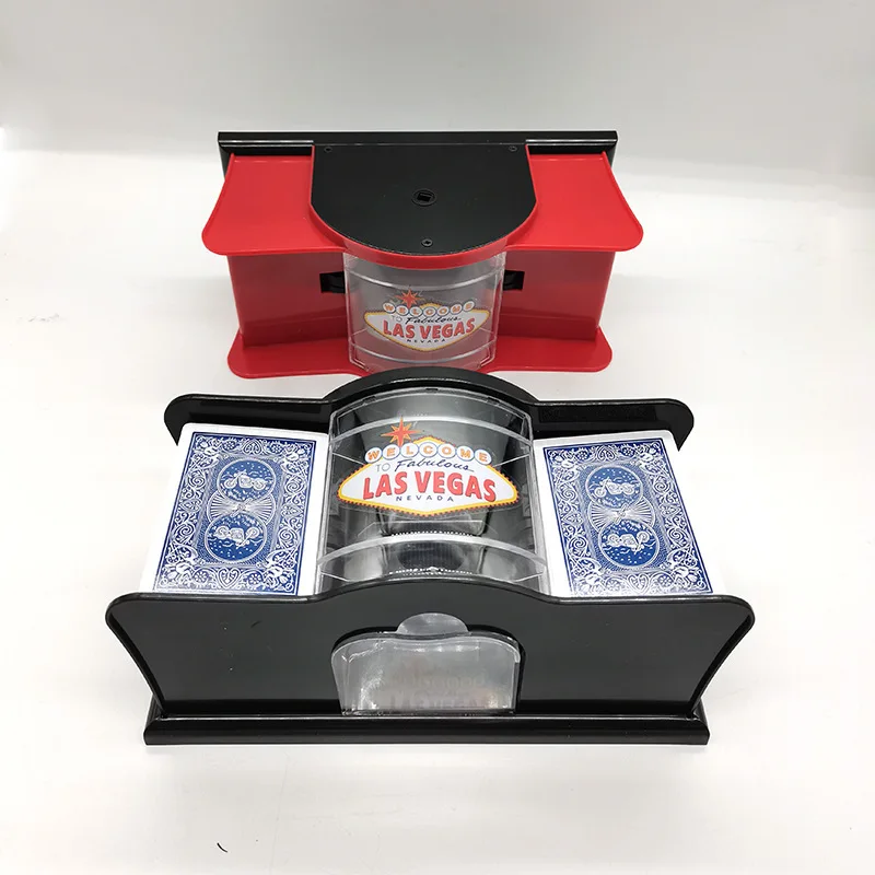 Hand Shaking Shuffler Mixer 2 Decks Of Card Holder Board Game Hand Crank Poker Shuffle Poker Game Anti-cheat Shuffling Machine