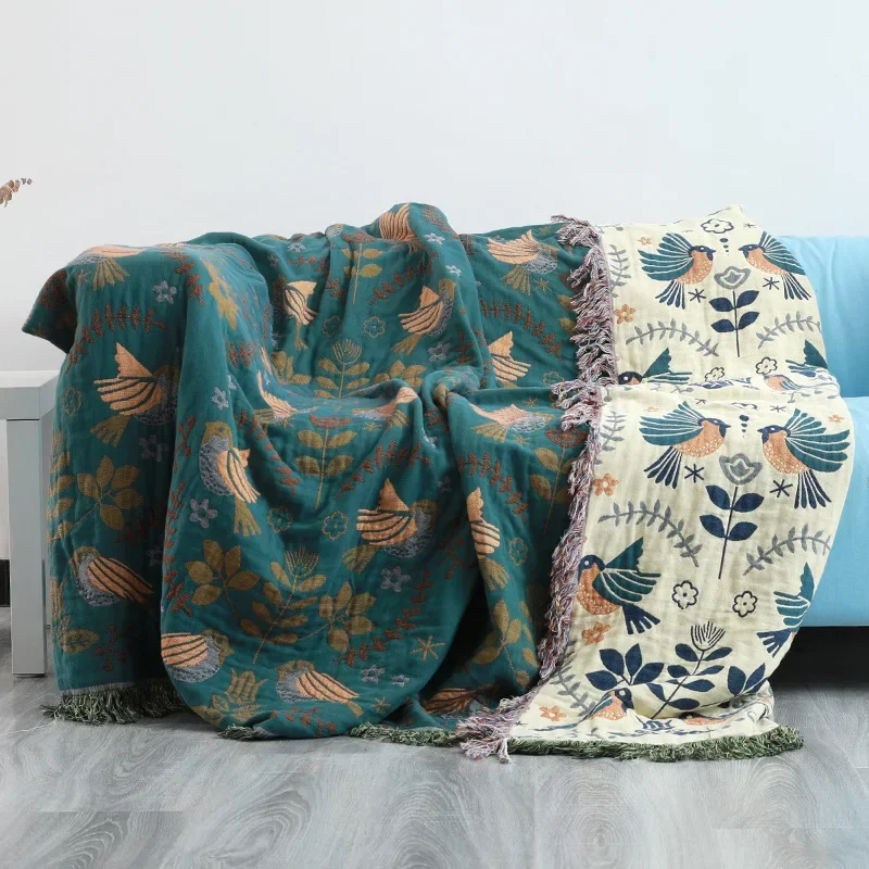 Cooling blanket Sofa blanket Japanese Throw Blanket Cotton Double Sided Sofa Cover Sofa Cushion Leisure Blanket Bedspread Four Seasons Cooling Quilt Sheet