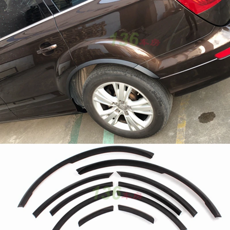 Per Audi Q7 Rsq7 Sline Sq7 2006 - 2015 Pu Nero Passaruota Ferry Sopracciglia Car Arch Wheel Palpebre Fender Flares Strip Trim