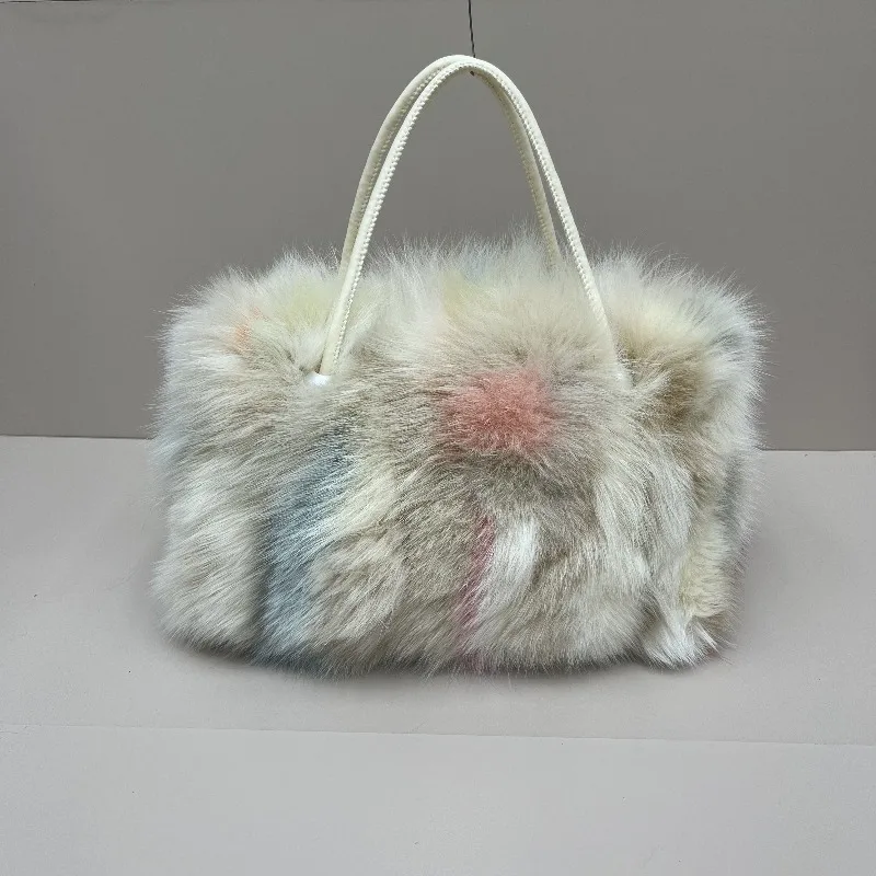 Fox Fur Bag Winter Women Shoulder Bag Female Fashion Chain Shoulder Bags Real Fur Purse Natural Fur Hand Bags Evening Party Bag