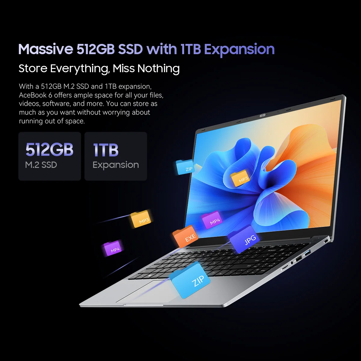 Blackview AceBook 6 Laptop Intel Twin Lake N150 CPU 15.6'' FHD+ IPS Screen 16GB DDR4 512GB SSD 36Wh Battery Windows 11 Notebook - immagine 4
