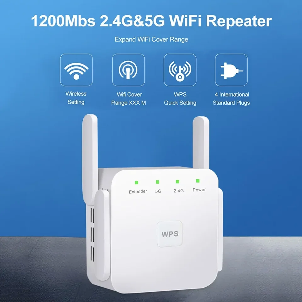 Ripetitore WiFi 300Mbps Con 4 Antenne E 2 Porte LAN – Copertura 360° Per Casa E Ufficio