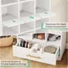 9-Tier Shoe Storage Cabinet, 71-Inch Tall Wooden Shoes Rack, Storage Cabinet with 24 Cubbies and Drawer for Closet, Shoe Rack 6
