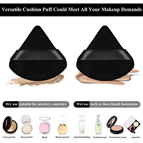 OVW 1/4/8 Pcs Triangle Velvet Powder Puff Soft Cosmetic Puff Powder Puff Women Make Up Accessories Beauty Tools 5