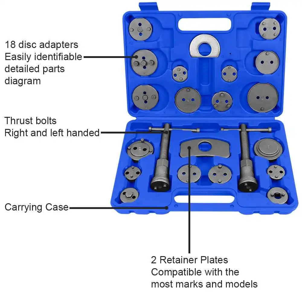 22 jednostki tłok hamulca Repositioning Tool Kit niebieski uniwersalny zestaw naprawczy idealny do wymiany klocków dyski wymiana butów