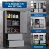 71" Metal Storage Cabinet with Lock Large Lockable Garage Tool Cabinet with Drawers and Shelves Tall Steel Heavy-Duty Cabinet 4