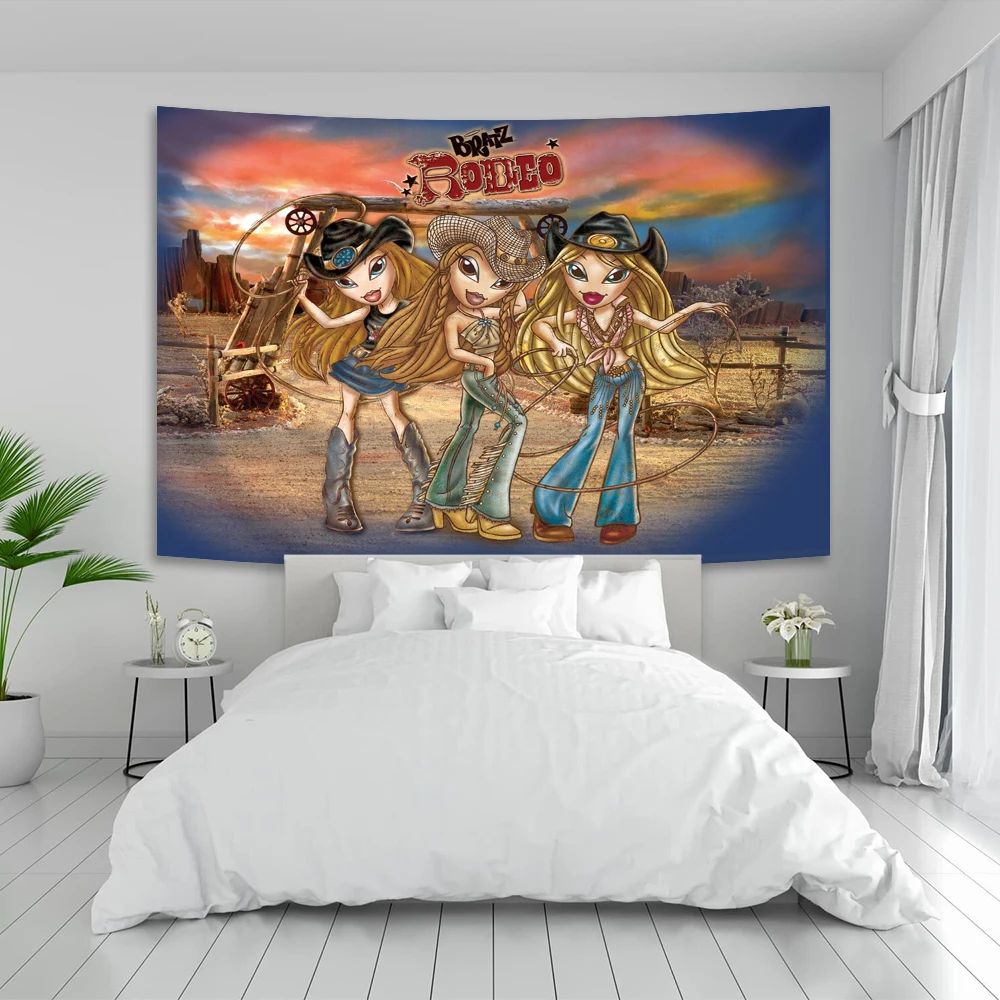 

Anime Lovely Doll Bratz Wall Tapestry Bohemian Aesthetic Art Hippie Kawai Bar Cafe Decor