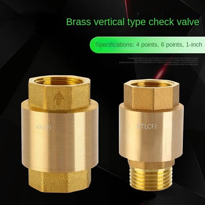 

DN15/DN20/DN25 Water Non-return Controller Threaded Inline Check Valve Copper One-way Connector Plumbing Fitting Accessory