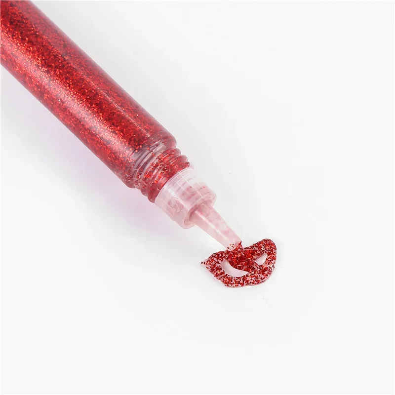DIY Color Drawing Glitter Powder Drawing Adhesive 6/12pc Rglitter Decoration Paper Flower Crafts Painting Art Liquid Glue Pen glitter powder glue