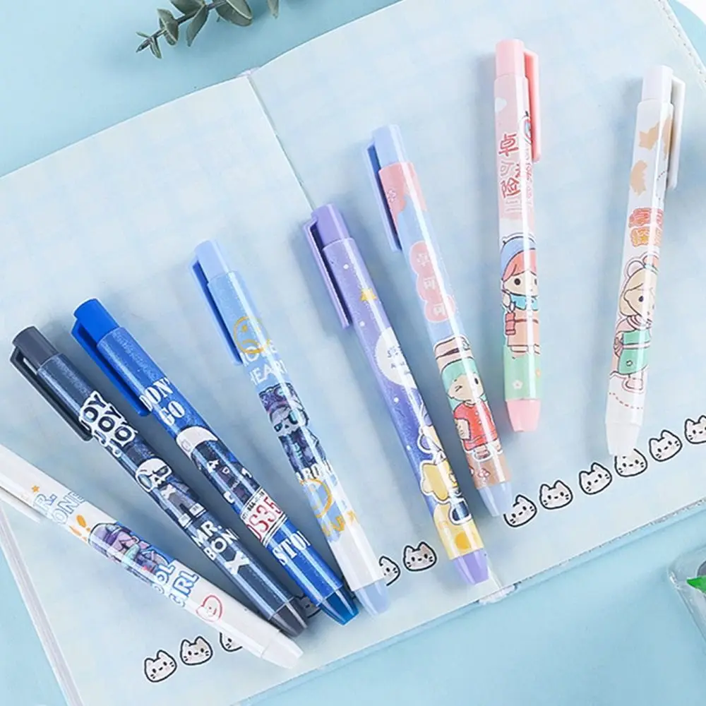 

Cartoon Pen Shape Press Eraser High Elasticity Retractable Eraser Traceless Pencil Wiping Eraser Stationery Correction Supplies