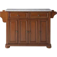 Alexandria Kitchen Island With Solid Grey Granite Top Storage Cabinets for Living Room Sideboard Classic Cherry Cabinet the Home 2