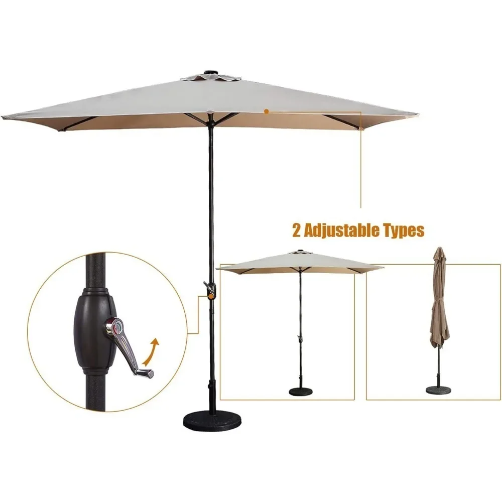 10FT x 6.5FT Patio Umbrella with Tilt & Crank 5