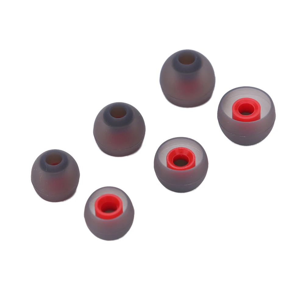 Comfortable Silicone Earphone Earplugs - 3 Pairs (6pcs) Multi-Size Ear Tips Replacement
