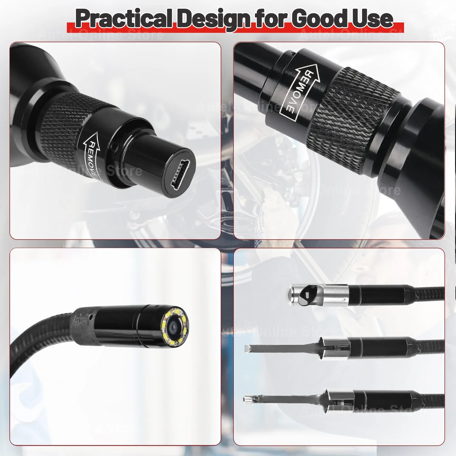 Autel MaxiVideo MV108S Camera MV108S Endoscope Inspection Tool 1920x1080 Resolution 8.5mm/0.33" Digital Inspection Camera 5