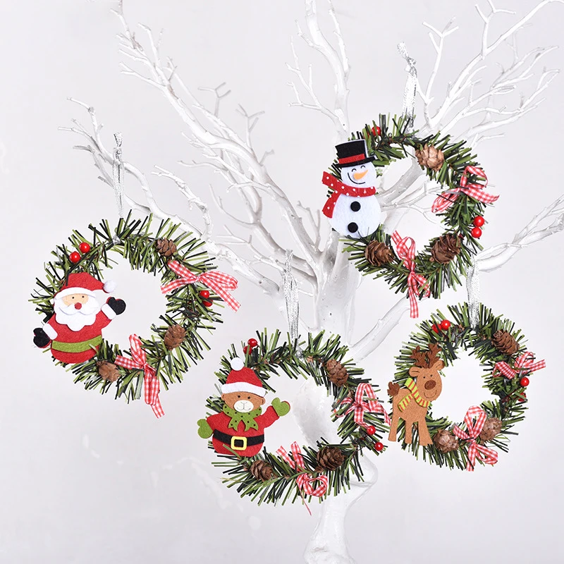 

Рождественский венок, подвесное украшение, снеговик, лось, Рождественская елка, Декоративная гирлянда для домашнего декора, новый год 2024