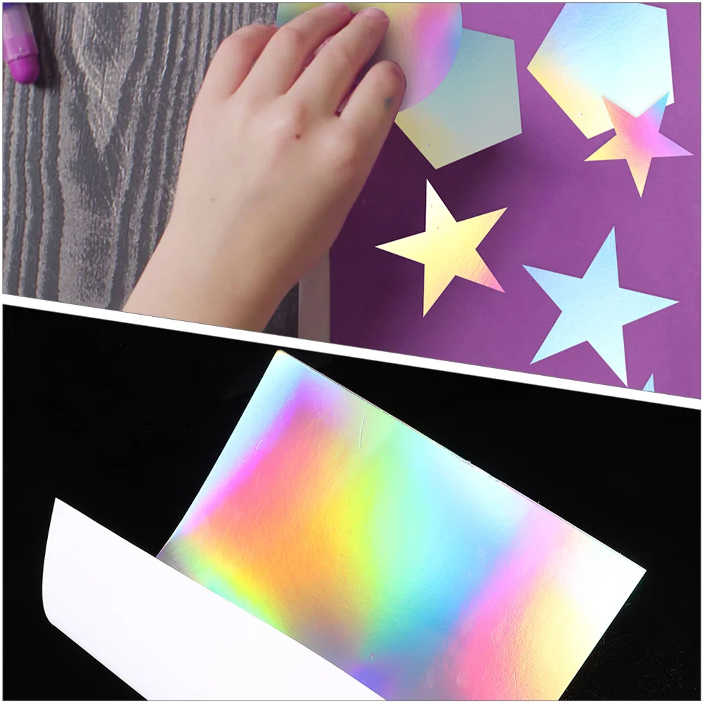 Crafts Metallic Rainbow Cardboard Painting Cardstock Paper Scrapbook Holographic Diy Craft Material Decals for Child
