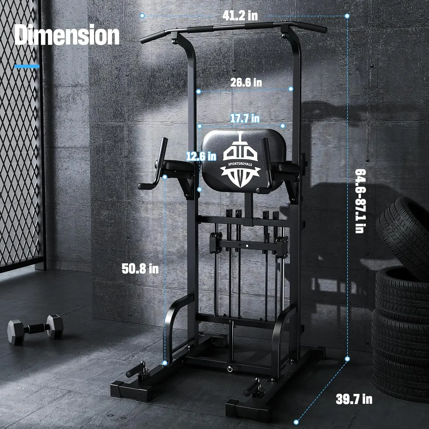 Sportsroyals Power Tower Pull Up Dip Station Assistive Trainer