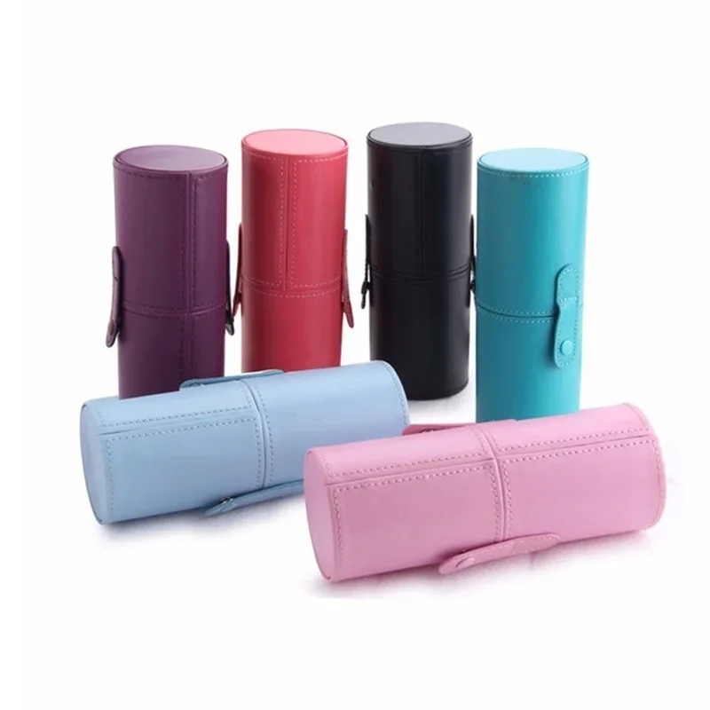 Makeup Brush Holder PU Makeup Brush Storage Bucket Makeup Bucket Cylinder Bag Beauty Tools