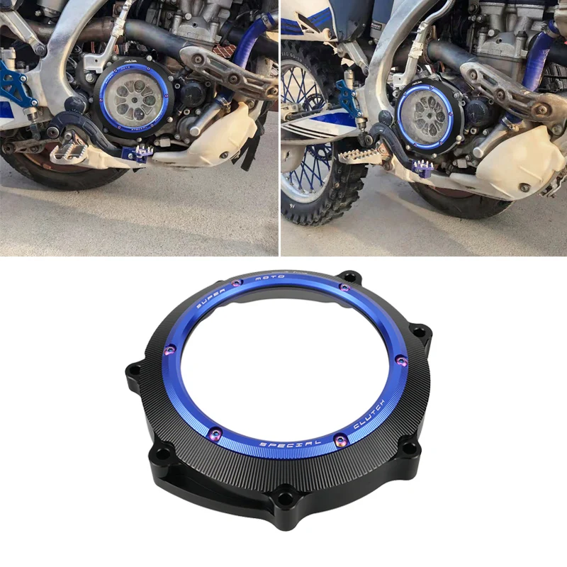 

NICECNC Motocross Clear Clutch Cover Engine Protector Guard For Yamaha YZ450F 2003-2009 WR450F 2003-2015 YZ/WR 450F Aluminum