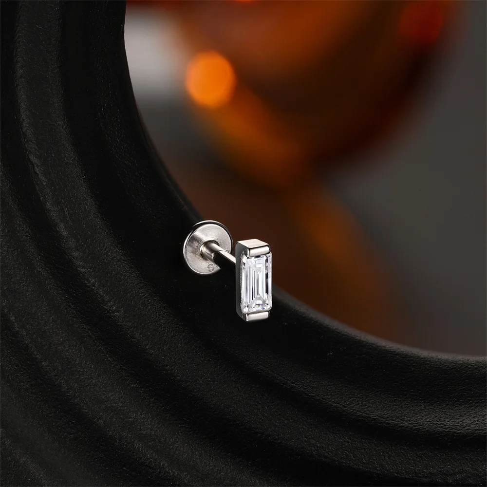 ROXI 1 Stück klassischer Wassertropfen/Augen Moissanit Piercing Flachkopf Faden Ohrring Damen 925 Sterling Silber Edlen Schmuck Geschenke – Detail 26