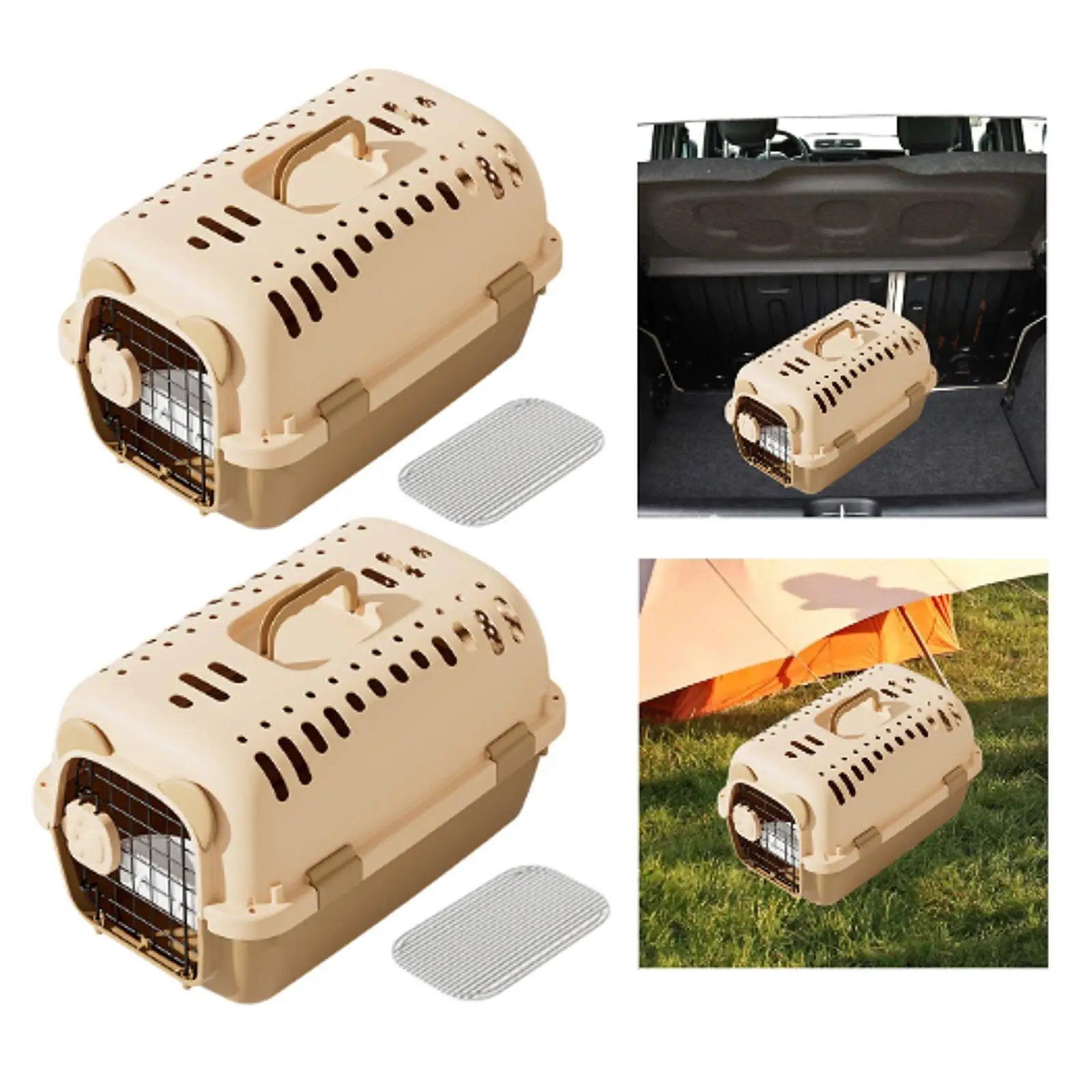 Pet Carrier Hard Sided Pet Transport Cage Breathable Multifunction Supplies