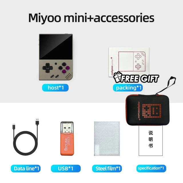 Miyoo Mini + Miyoo Mini Plus V2 Mini+ Retro Handheld Game Console 128GB ...