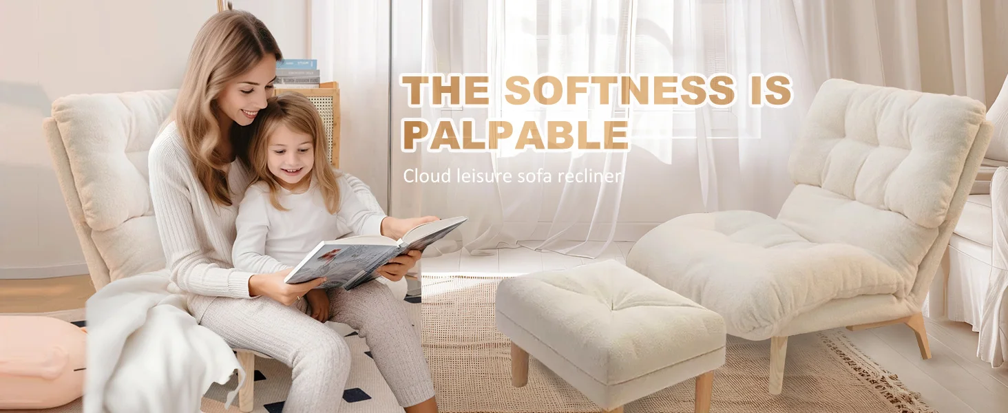 Description Picture 3 of itemRecliner Chair,Folding Lounge Chairs with Ottoman,Comfy Chair for Bedroom/Living Room