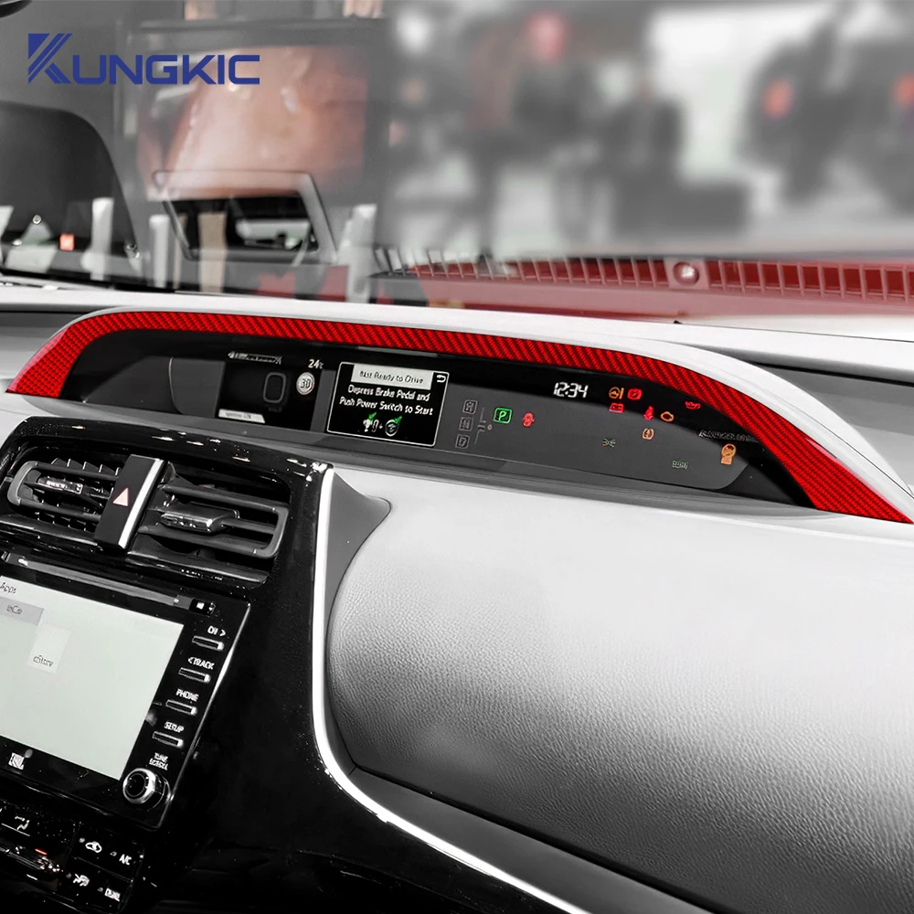 Toyota Prius 용 실제 연질 탄소 섬유 2016 2017 2018 2019 2020 2021 2022 LHD RHD 계기판 스트립 스티커 액세서리