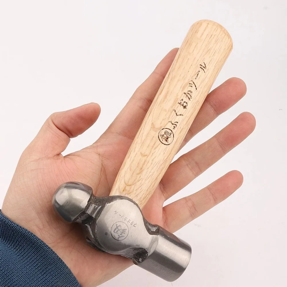 Fitter Hammer Polished Solid Wood Short Handle Iron Hammer Round And Flat Head Small Schoolwork Manual Hardware Tool mini hammer flat head hammer