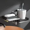 Rotary soap box Soap box perforation-free wall mounted drain storage rack multi-function dry and wet separation 3
