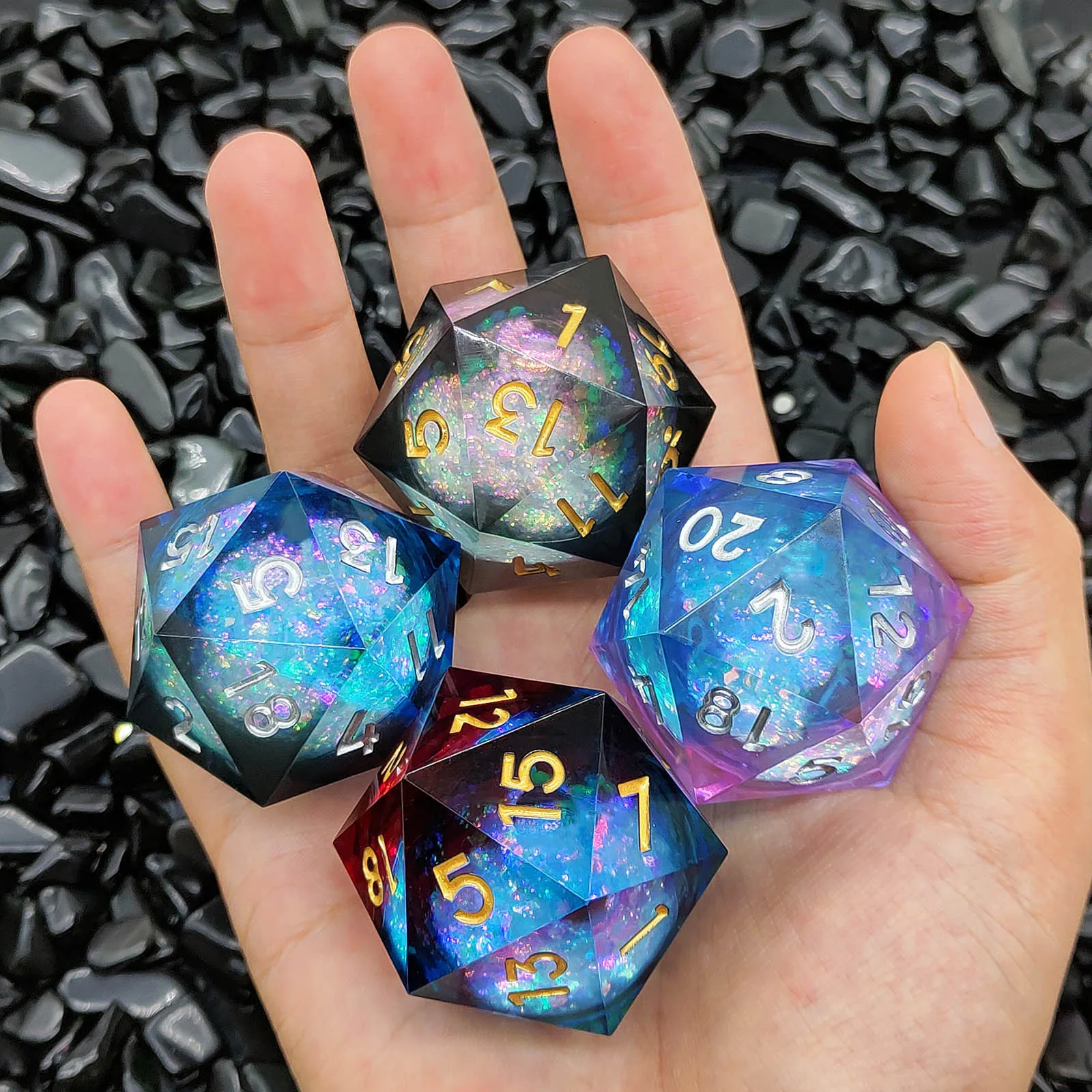 MINI PLANET 35mm D20 Liquid Core Dragon Eye Dice Polyhedron 20 sided Dice DND For RPG D&D D20 Desktop Game