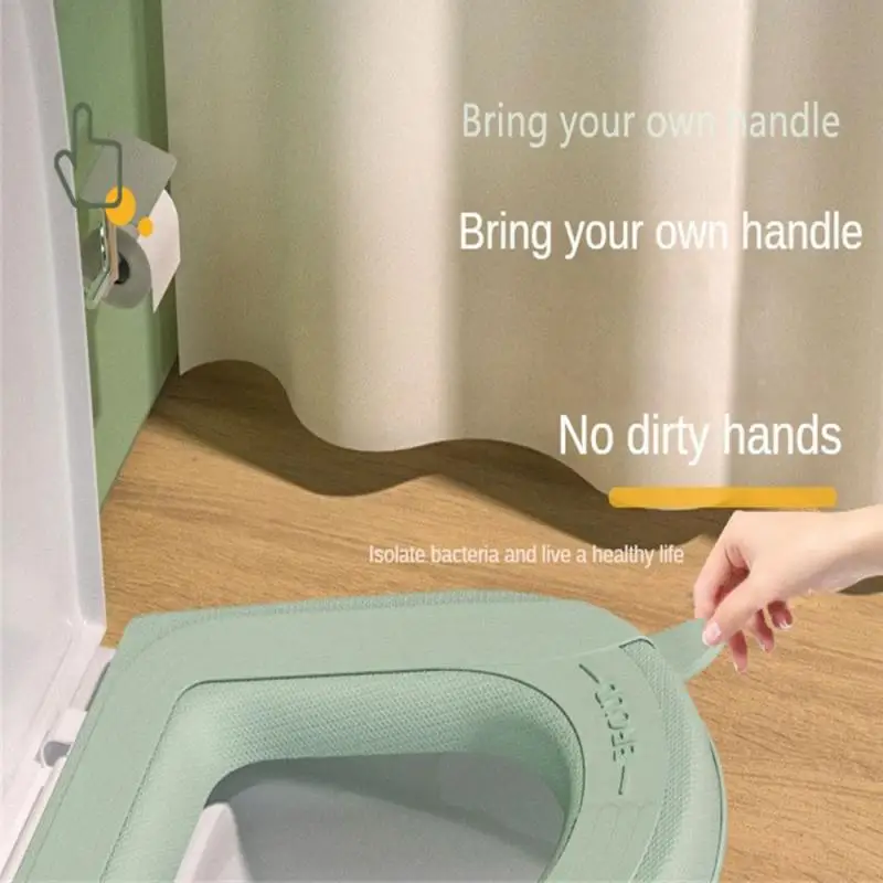 1PCS Waterproof Toilet Seat Cover Washable Sticker Bathroom Closestool Mat Universal Toilet Seat Cushion Household Toilet 5