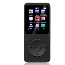 Portable 1.8 Bluetooth Stereo Music Player with Speaker & FM Radio (Black)