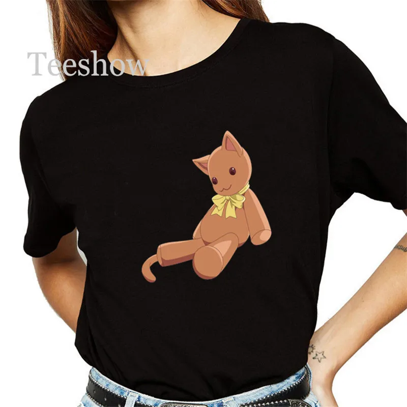 

Cute Anime t-shirt Women Unisex Aesthetic t-shirt Casual Black and White Tops Fashion Female Short Sleeve Summer Gothic T-shirt