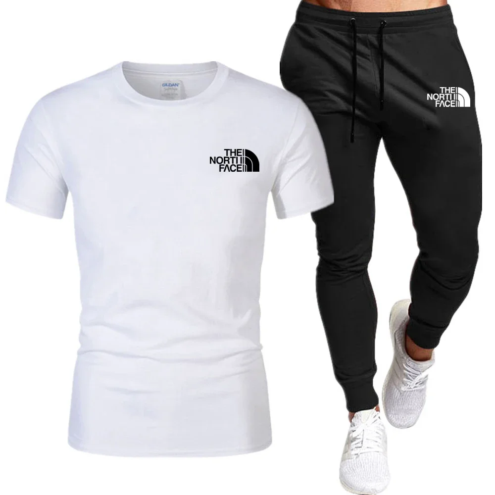 

Футболка мужская из хлопка, Модный повседневный костюм для бега, летняя одежда