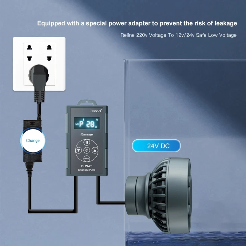 Jebao Jecod DLW Series Bluetooth Wave Pump for Aquarium App Control DC Saltwater Fish Tank Intelligent Mute Water Pump water pump aquarium water pump fish tank pump